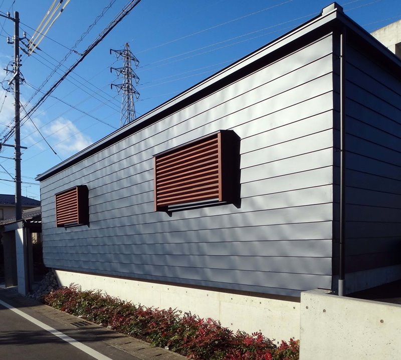 岐阜県各務原市 HO-GYOの家　外観　ガルバリウム鋼板