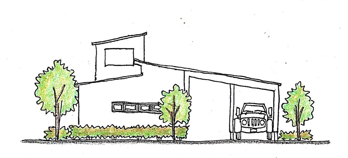 岐阜のFrameWork設計事務所の物件「安八町の家」見学会　外観スケッチ